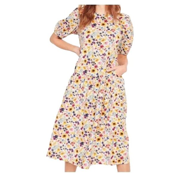 Old Navy Dresses Old Navy Womens Dress Sz M Wildflower Floral Puff